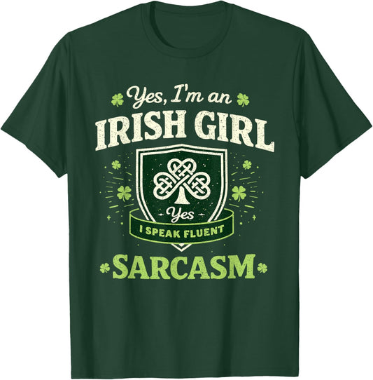 Irish Girl Funny St Patricks Day Girls St Pattys T-Shirt - T-Shirt | Forest