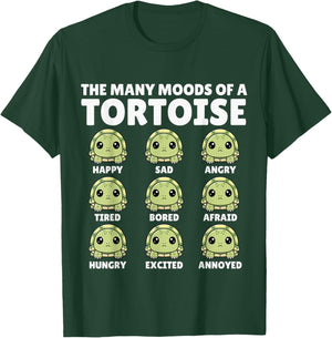 Tortoise, The Many Moods of a Tortoise, Funny Tortoise T-Shirt - T-Shirt | Forest