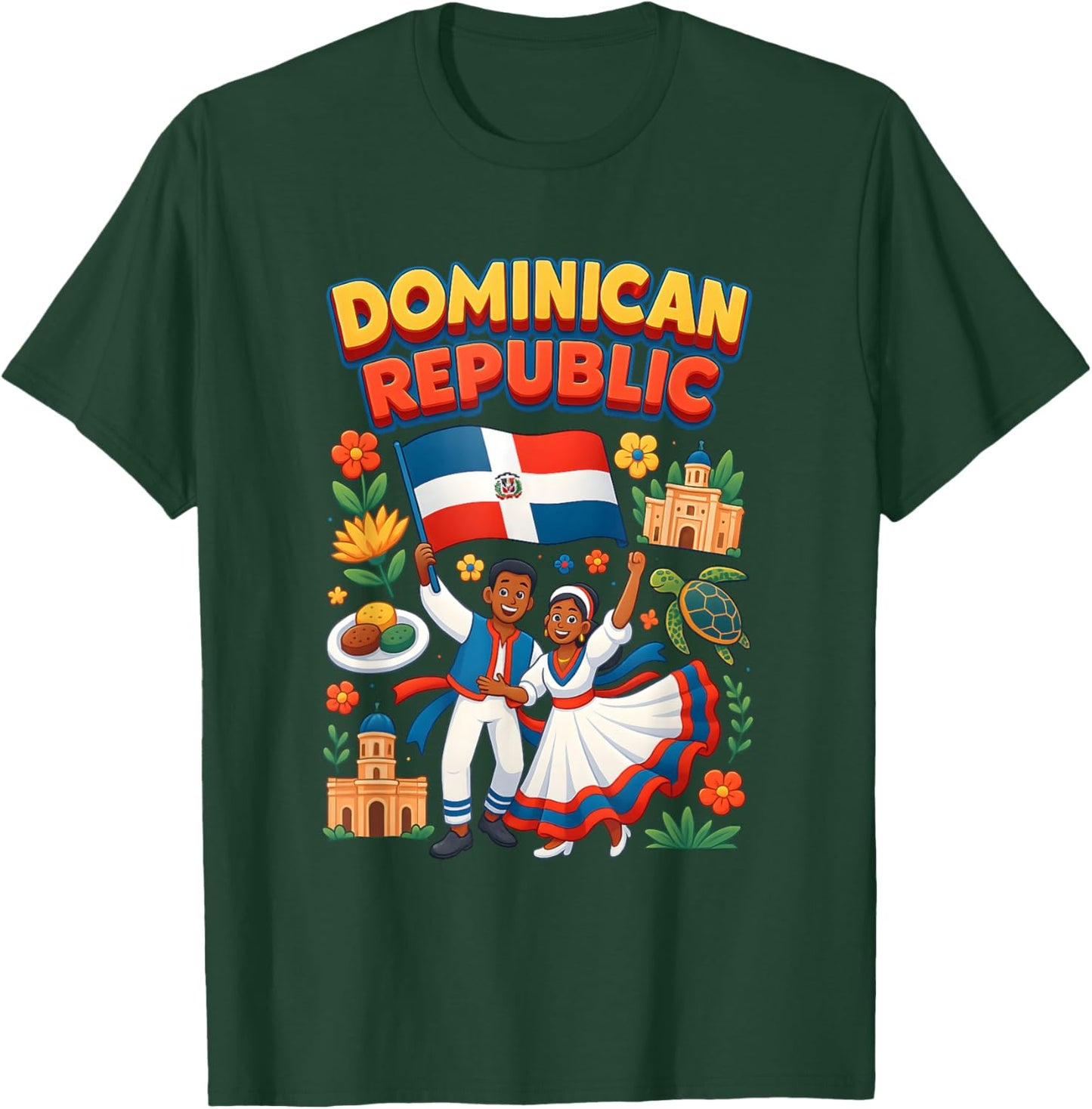 Dominican Republic Culture Pride Folkloric Dance Fancy Dress T-Shirt - T-Shirt | Forest