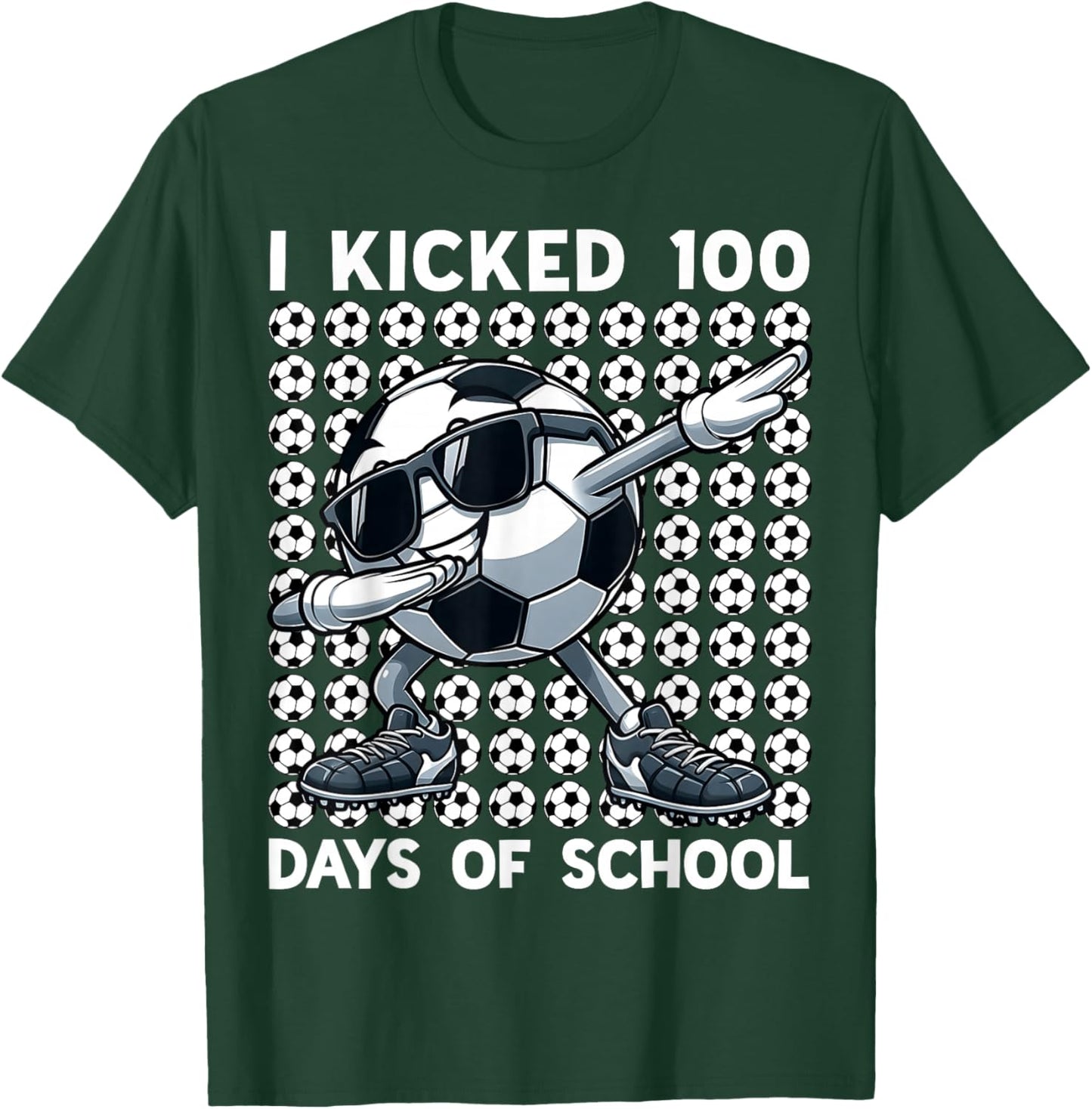 100 Days of School Soccer Dabbing 100th Day of School Boys T-Shirt - T-Shirt | Forest