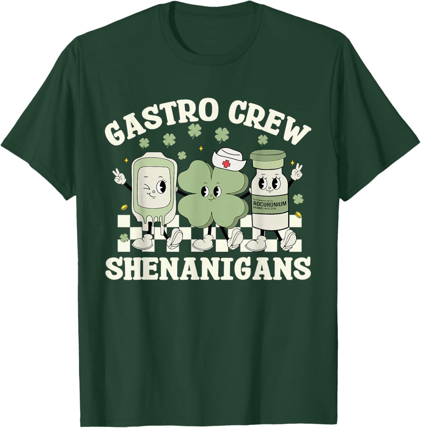 Gastro Crew Shenanigans St Patrick's Day Endoscopy Nurse T-Shirt - T-Shirt | Forest