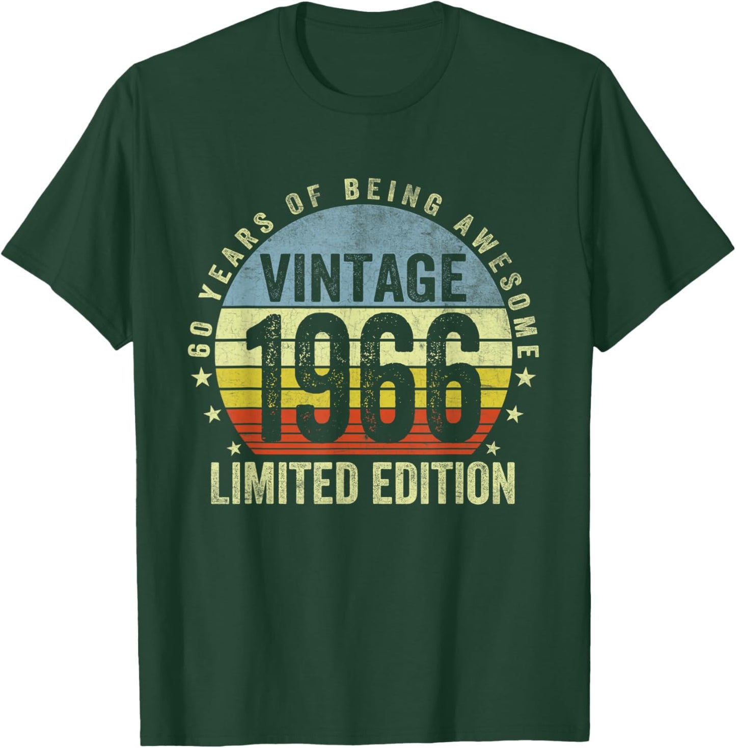 Vintage 1966 60th Birthday Gifts 60 Years of Being Awesome T-Shirt - T-Shirt | Forest