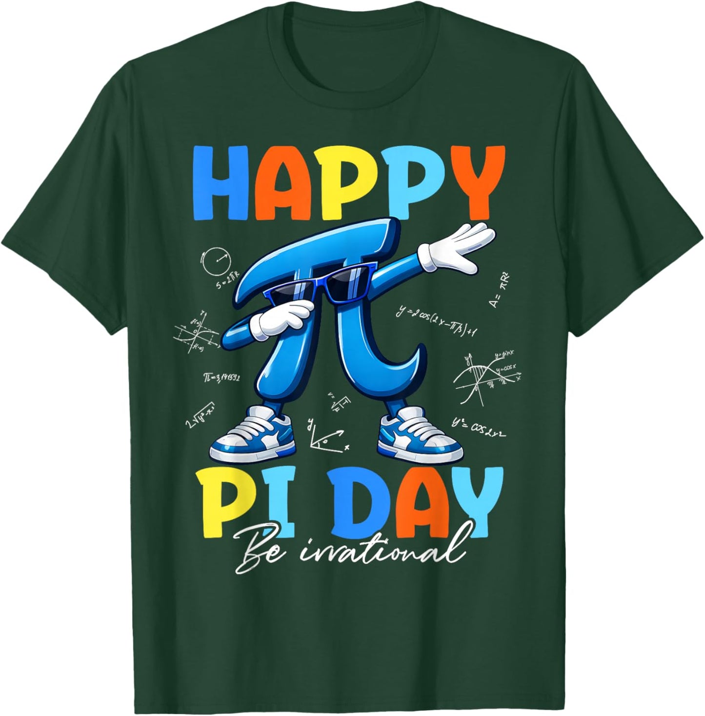 Happy Pi Day Funny Dabbing Pi Symbol Math Teachers Boys Kids T-Shirt - T-Shirt | Forest