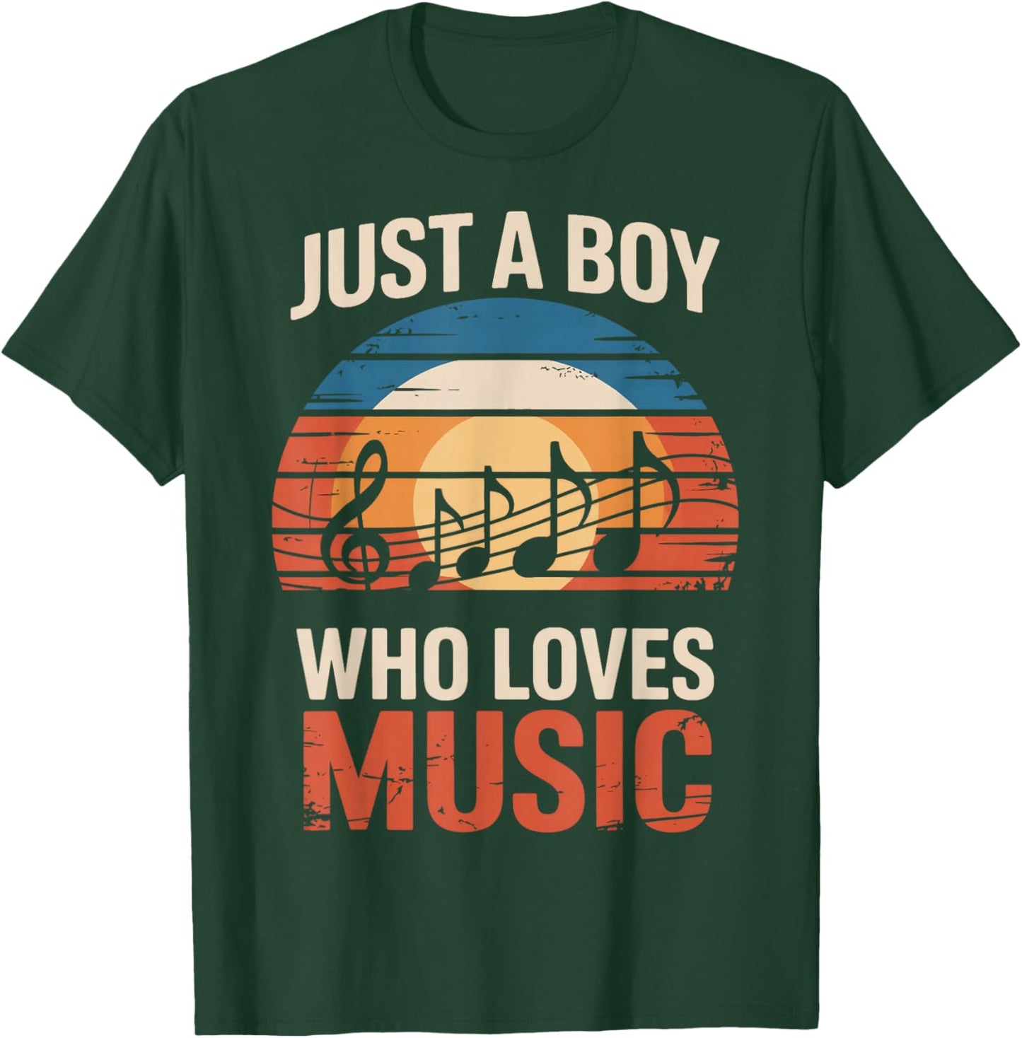 Just A Boy Who Loves Music for Music Students T-Shirt - T-Shirt | Forest