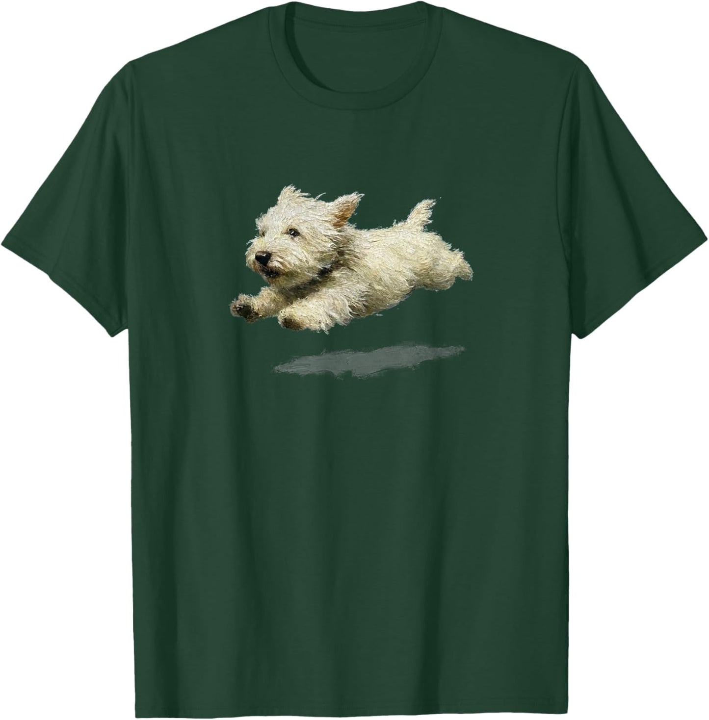Funny Retro Cute Running Dog Art Print T-Shirt - T-Shirt | Forest