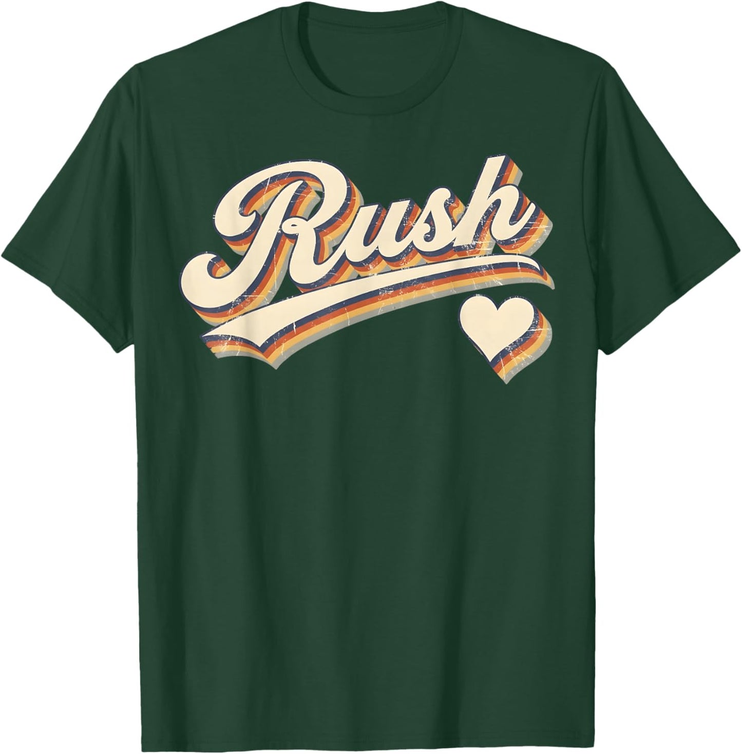 Retro Rush Name Vintage Hearts Gifts Men T-Shirt - T-Shirt | Forest