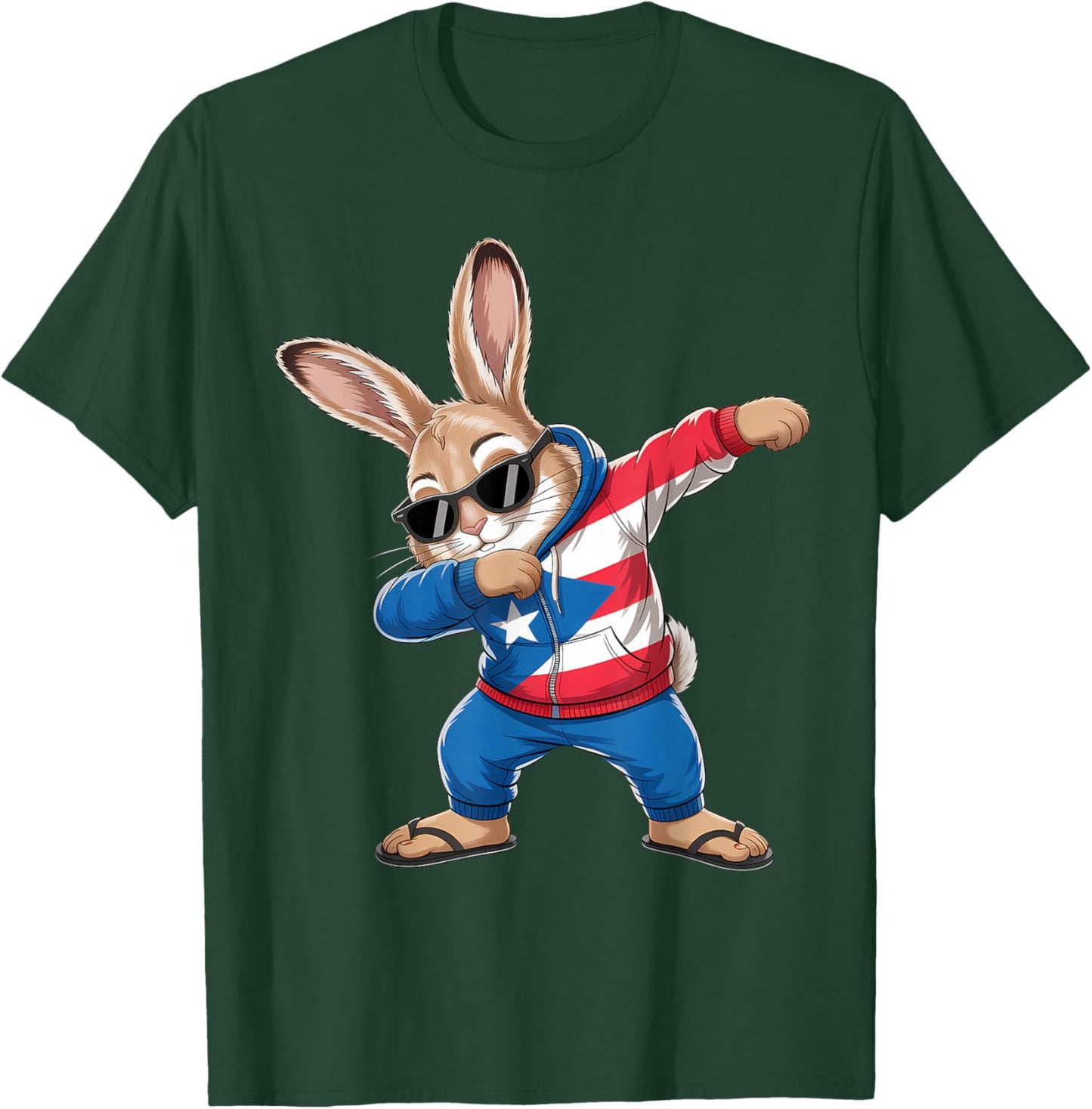 Puerto Rico Flag Rabbit Puerto Rican Bunny T-Shirt - T-Shirt | Forest