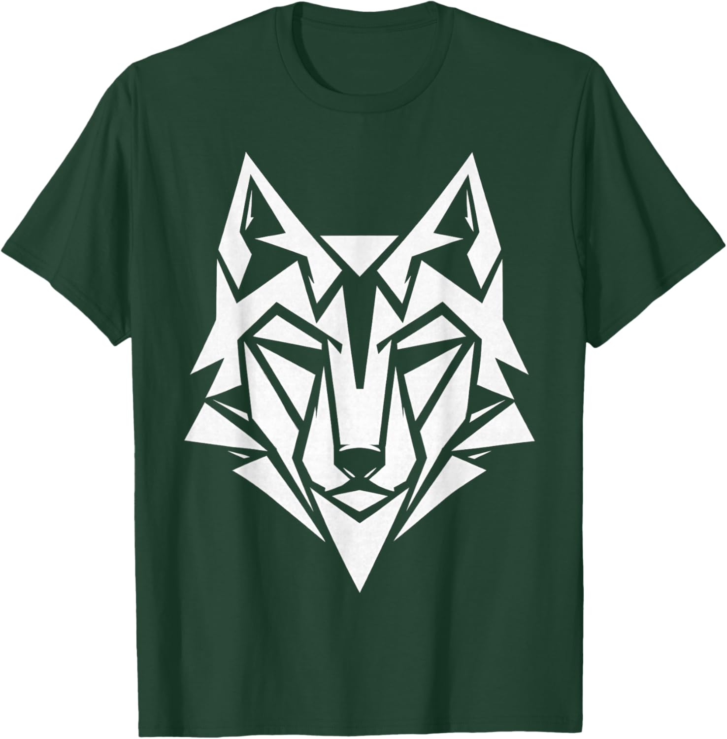 Geometric Wolf Head Wolf Lover for Man Women Kids T-Shirt - T-Shirt | Forest