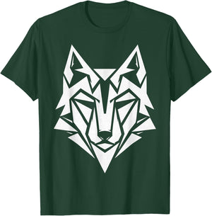 Geometric Wolf Head Wolf Lover for Man Women Kids T-Shirt - T-Shirt | Forest