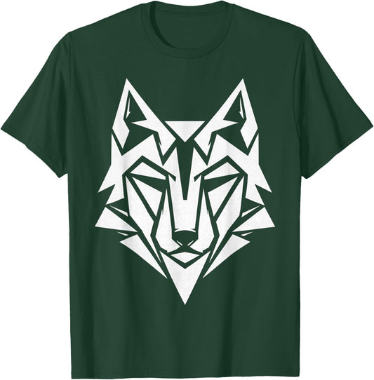Geometric Wolf Head Wolf Lover for Man Women Kids T-Shirt - T-Shirt | Forest