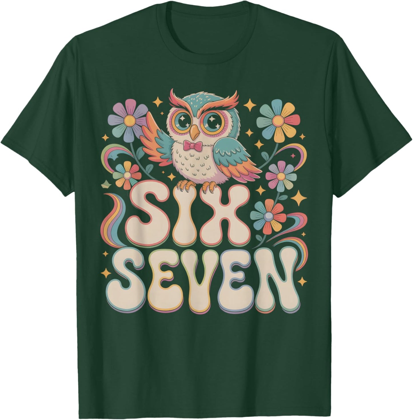 Cute ELA 67 Christmas Owl English Teacher Humor 6 7 Bruh Gen T-Shirt - T-Shirt | Forest