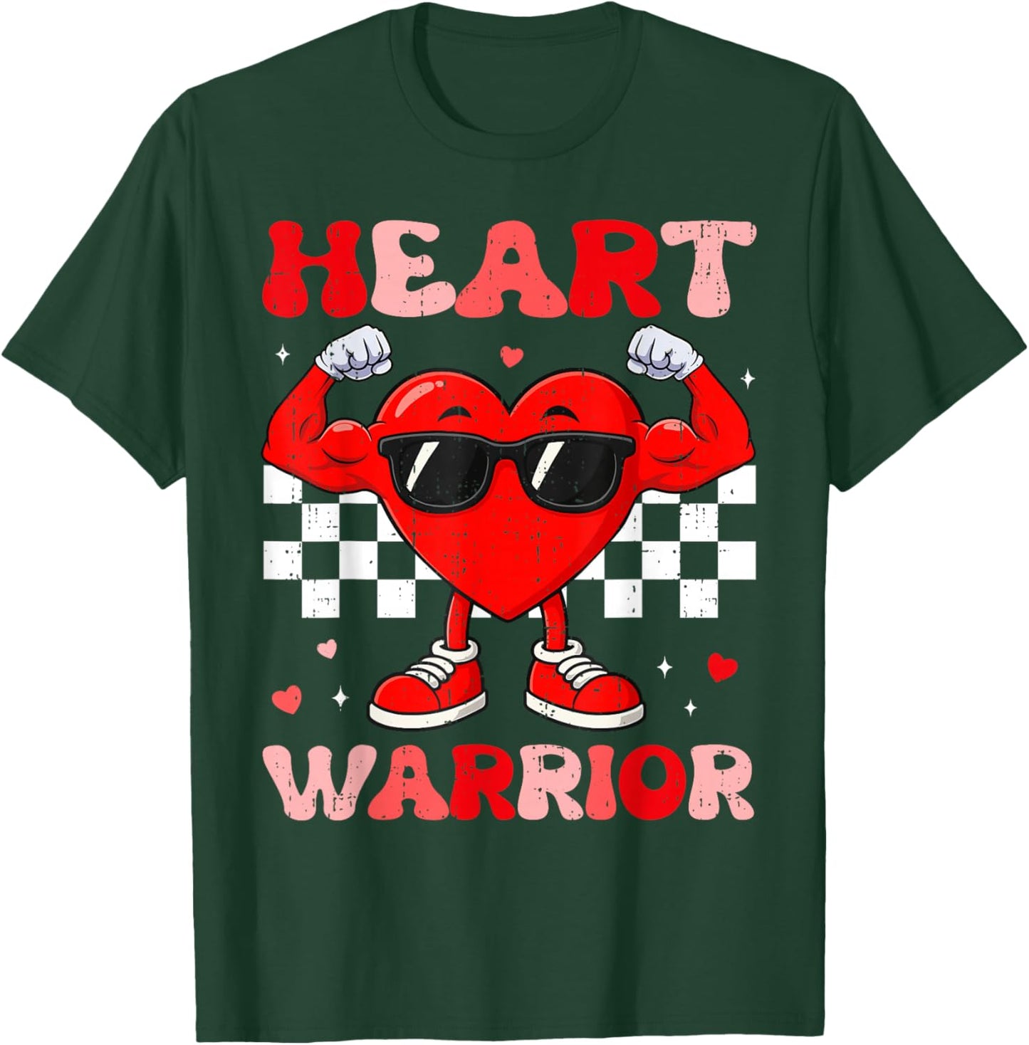 Heart Warrior Heart Disease Awareness Month Red Heart T-Shirt - T-Shirt | Forest