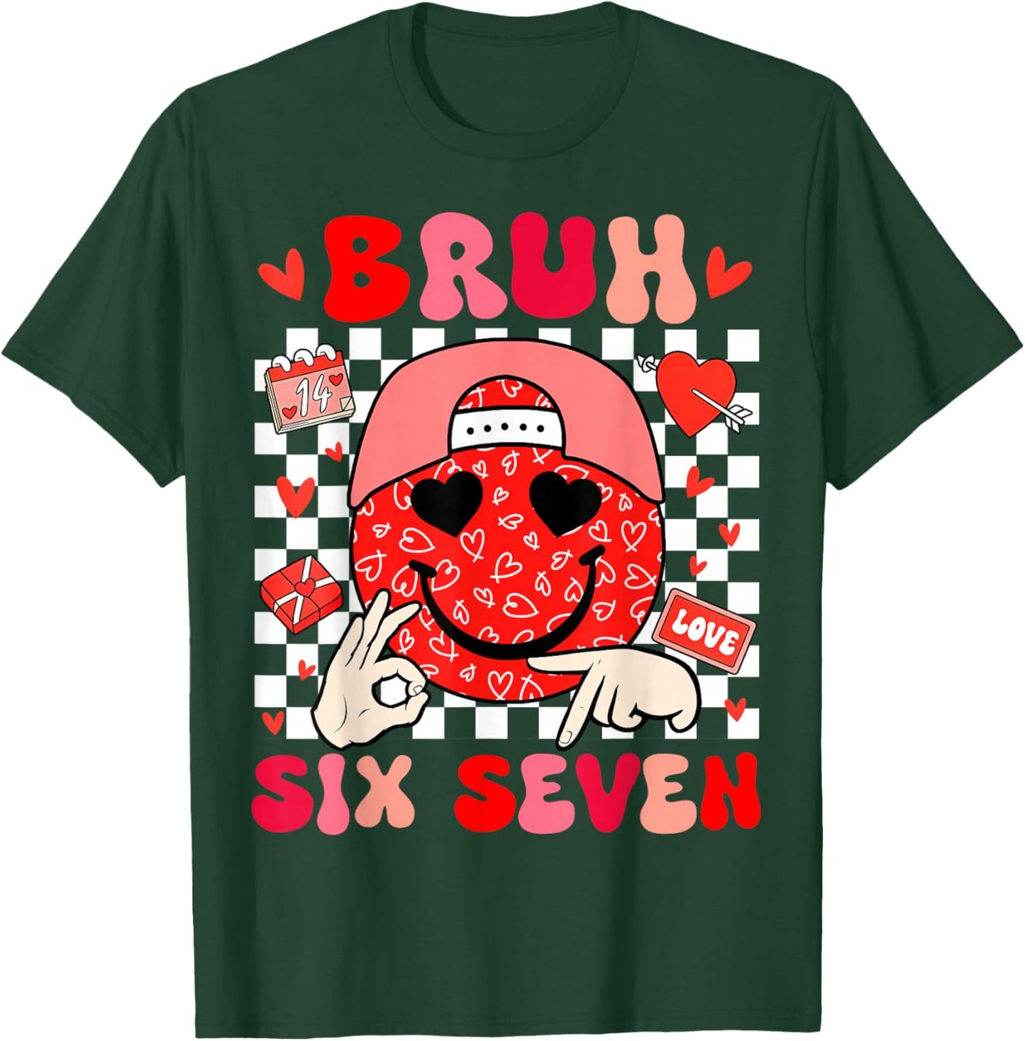 Bruh 67 Valentines Meme Six Seven Heart 6 7 Boys Girls Kids T-Shirt - T-Shirt | Forest