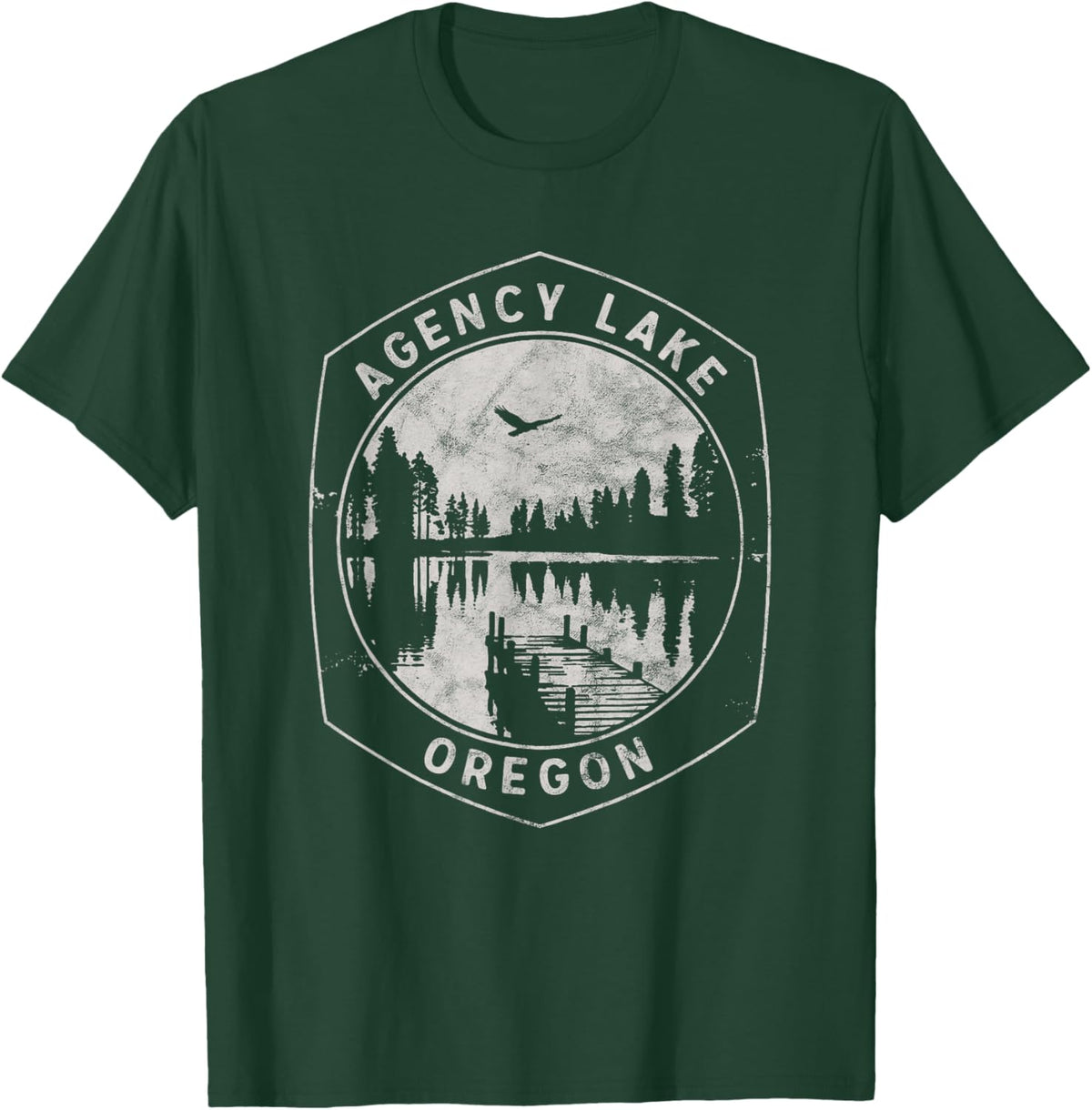 Vintage Agency Lake Oregon Outdoors Vacation T-Shirt - T-Shirt | Forest