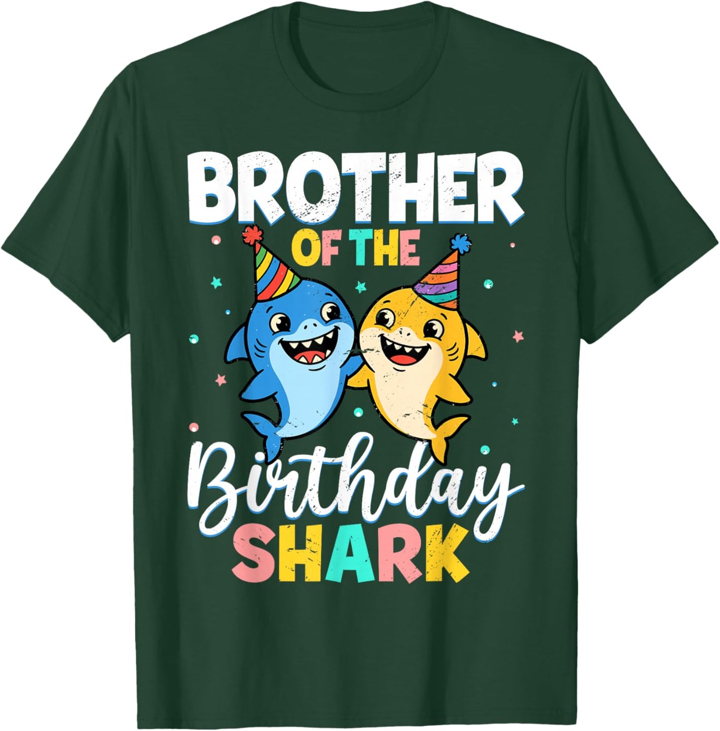 Brother of Birthday Shirt Shark Party Family Birthday Boys T-Shirt - T-Shirt | Forest