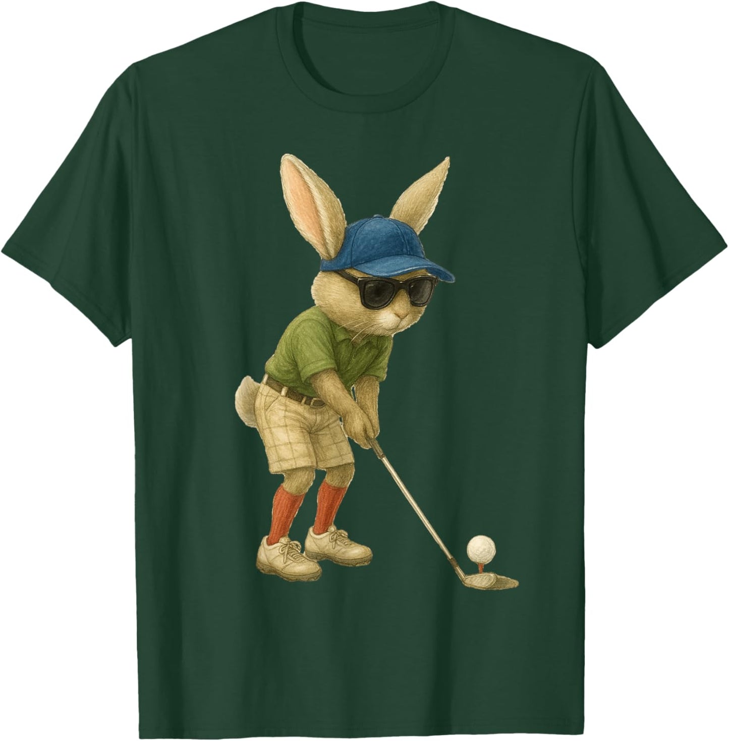 Easter Golf Bunny Rabbit Golfer Golf Player Dad Men Boys T-Shirt - T-Shirt | Forest