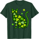 Cat St Patricks Day Lucky Shamrock Saint Pattys Girls Women T-Shirt - T-Shirt | Forest