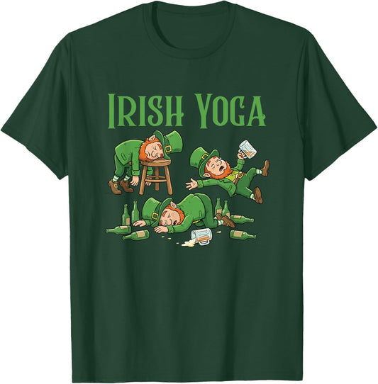 Irish Yoga Funny St. Patrick's Day Party Leprechaun Matching T-Shirt - T-Shirt | Forest