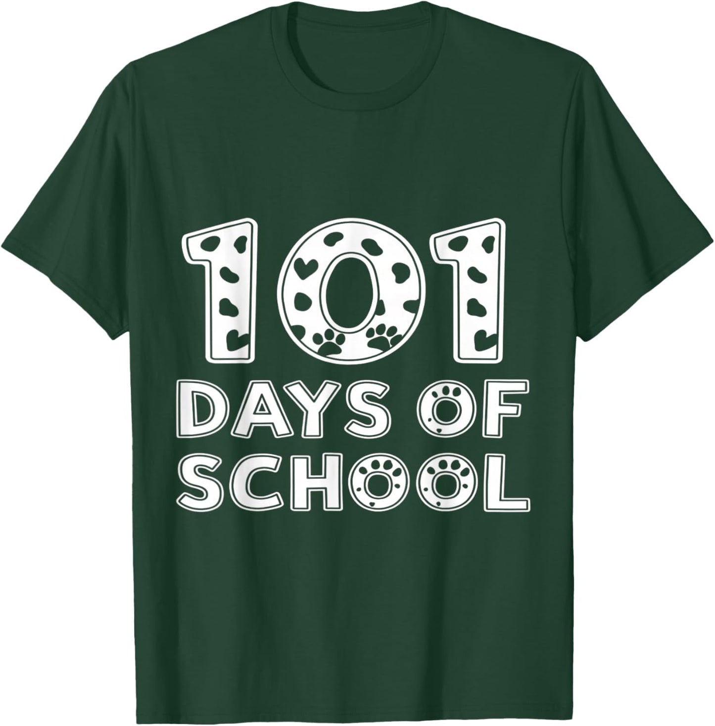 Happy 101 Days School Cute Dog 100 Days Smarter Student Kids T-Shirt - T-Shirt | Forest