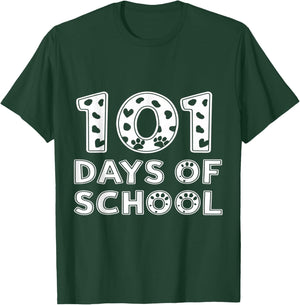 Happy 101 Days School Cute Dog 100 Days Smarter Student Kids T-Shirt - T-Shirt | Forest