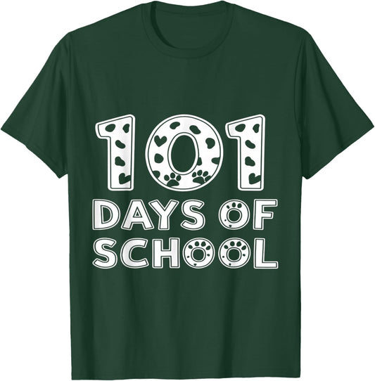 Happy 101 Days School Cute Dog 100 Days Smarter Student Kids T-Shirt - T-Shirt | Forest