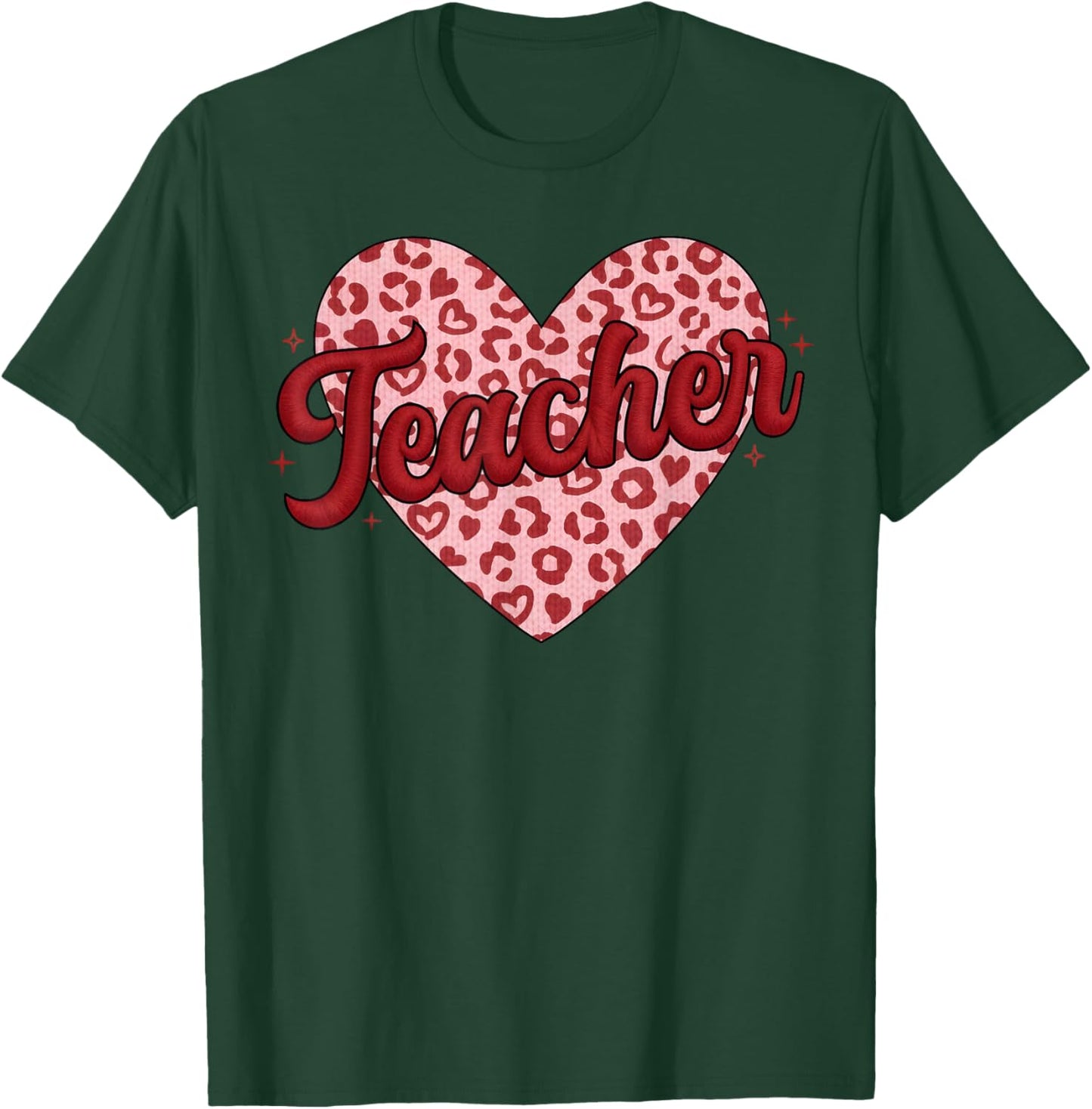 Teacher Valentine Heart Love Teaching Valentine's Women T-Shirt - T-Shirt | Forest