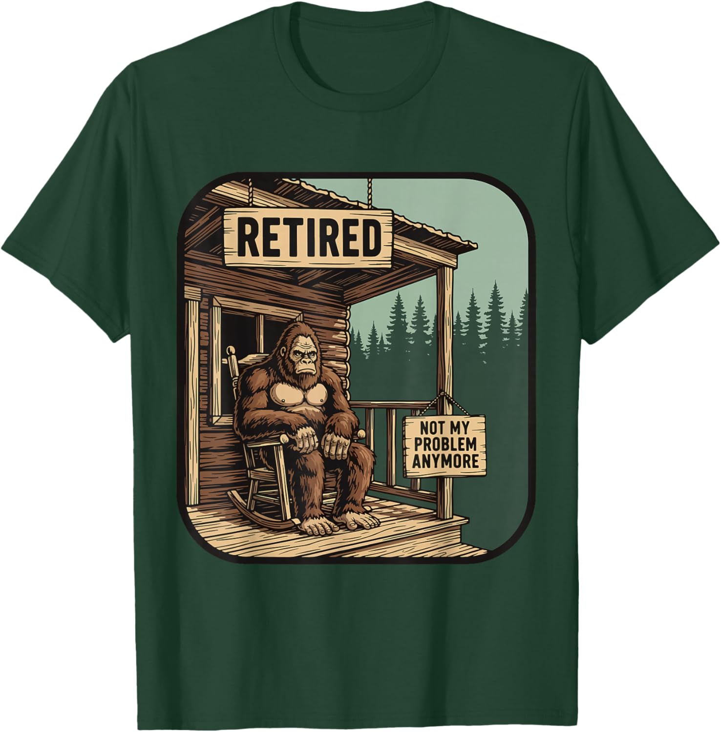 Retired Women Funny Retirement Bigfoot T-Shirt - T-Shirt | Forest