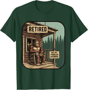 Retired Women Funny Retirement Bigfoot T-Shirt - T-Shirt | Forest