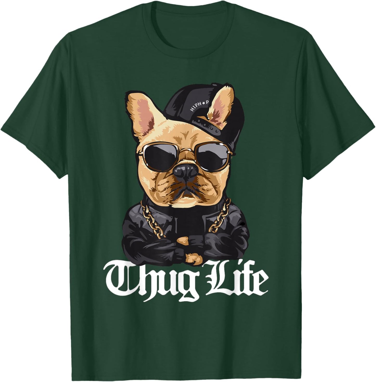 Cool Cute Hooded Gangsta Pug Thug Dog T-Shirt - T-Shirt | Forest