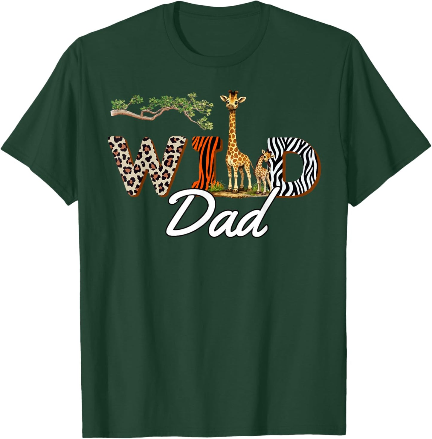 Wild Dad Safari Dada Birthday T-Shirt - T-Shirt | Forest