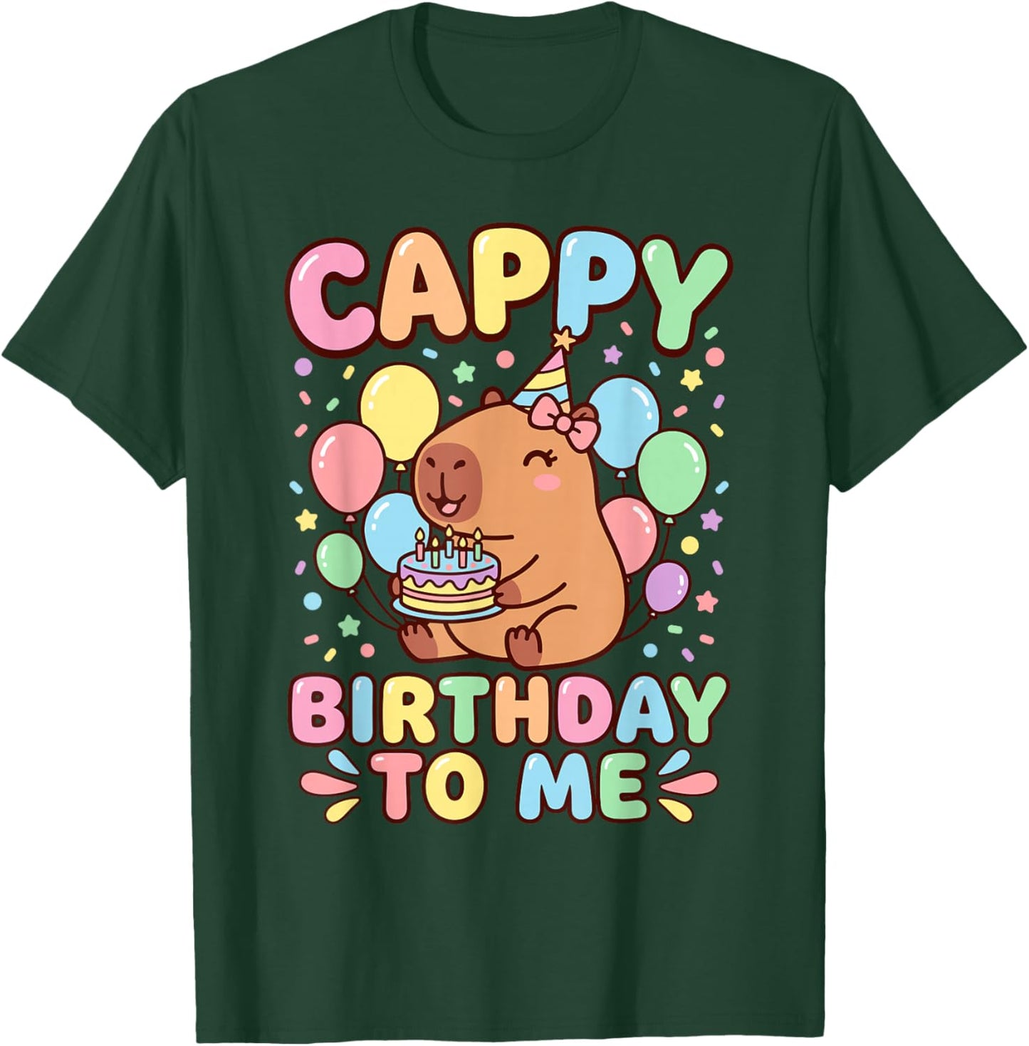 Cappy Birthday Capybara Birthday to Me T-Shirt - T-Shirt | Forest