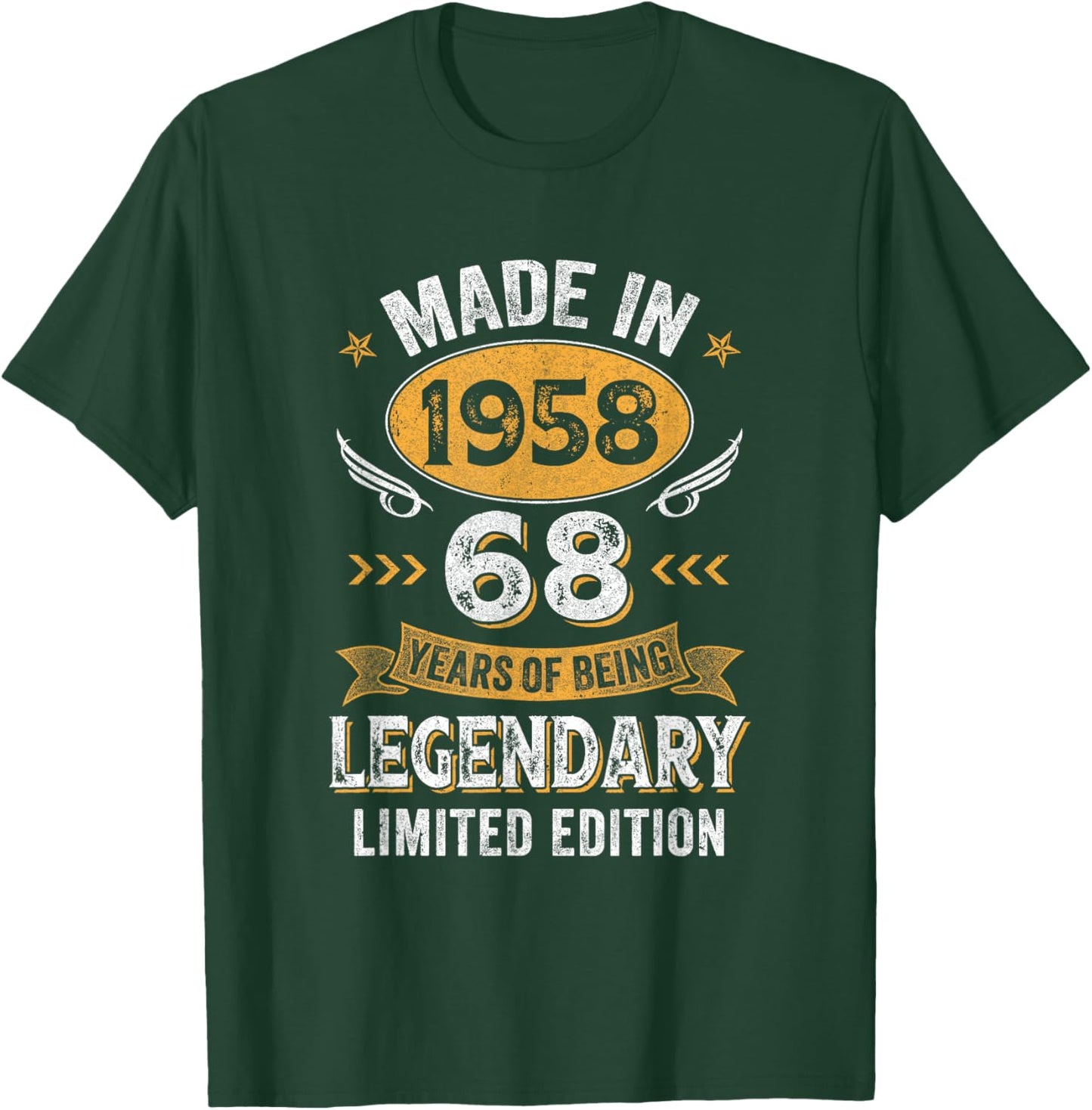 Vintage 1958 68 Years Old Birthday 68Th Birthday Men Women T-Shirt - T-Shirt | Forest