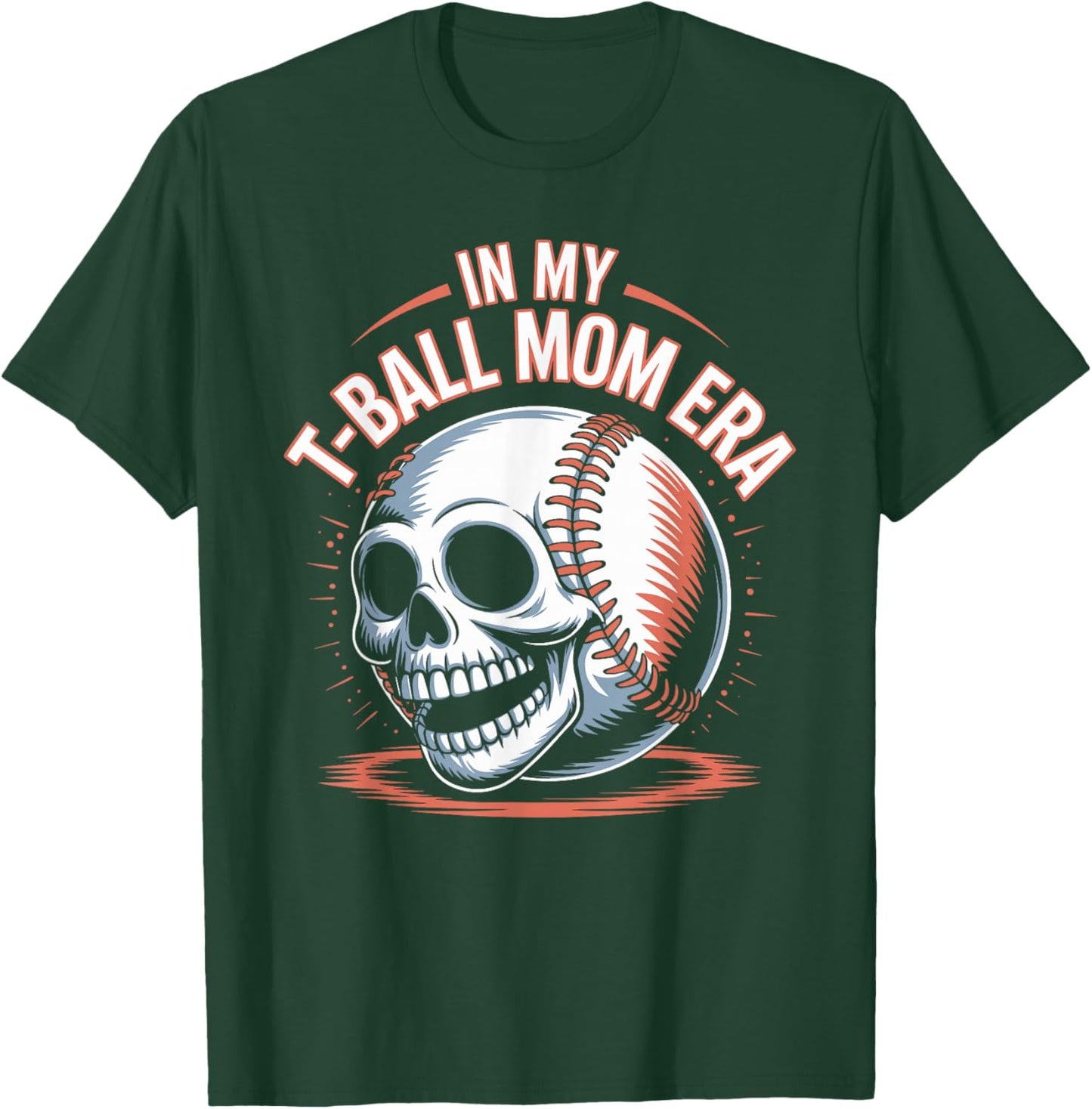 in My T-Ball Mom Era Skull and Coffee T-Shirt - T-Shirt | Forest