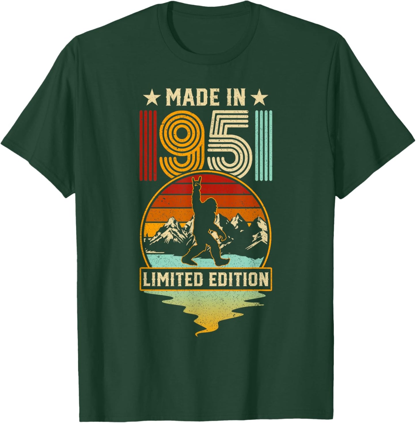 Retro 1951 75th Birthday Funny Bigfoot Adventure 75-Year-Old T-Shirt - T-Shirt | Forest