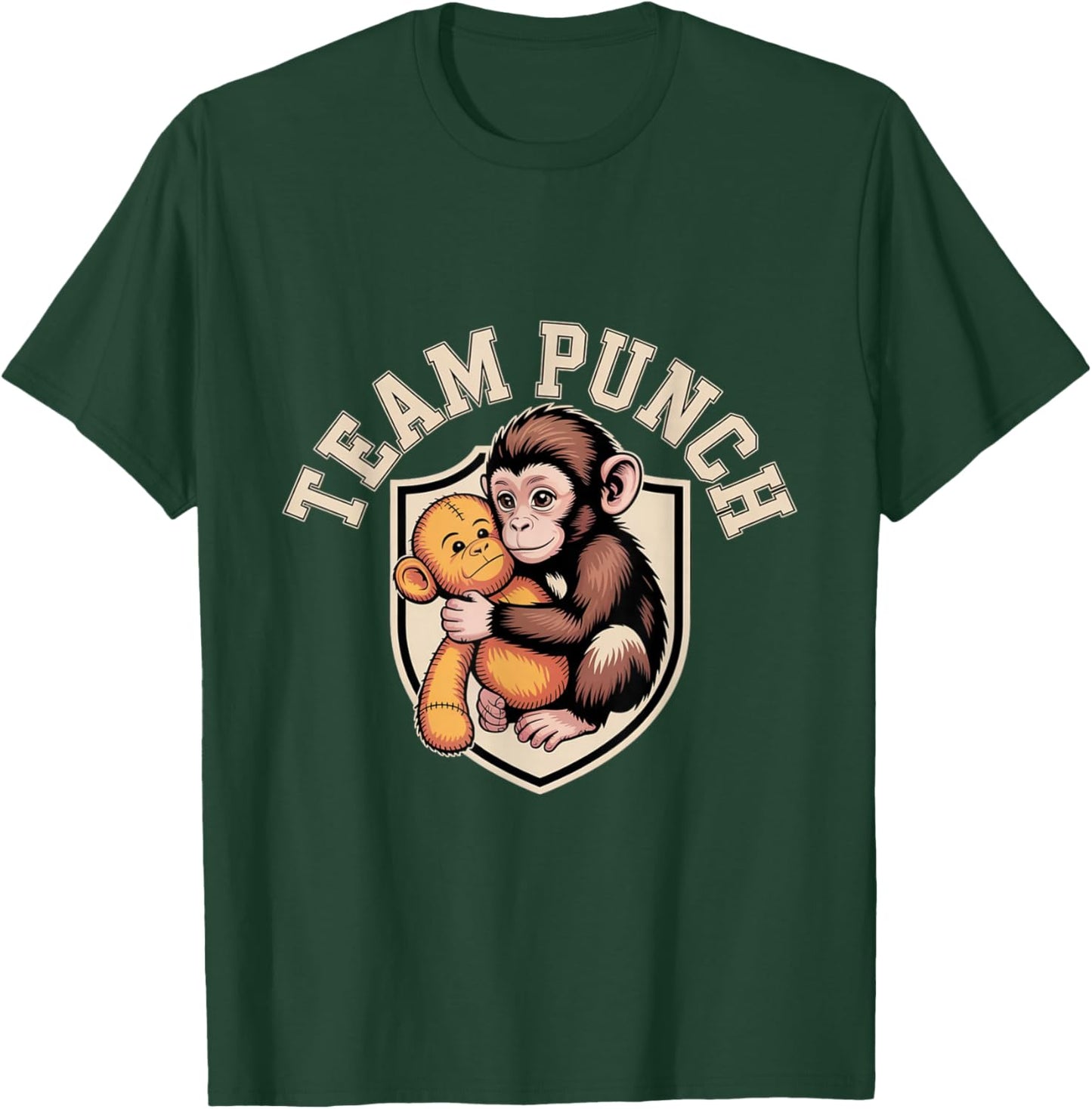 Team Punch Cute Baby Monkey Macaque Japan Zoo Viral Fan T-Shirt - T-Shirt | Forest