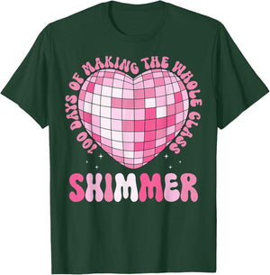100 Days of Making Whole Class Shimmer Disco Heart T-Shirt - T-Shirt | Forest
