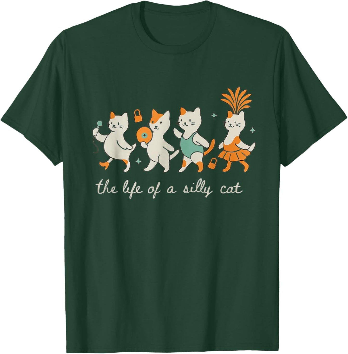The Life of a Silly Cat Funny Trendy Meme Show Girl T-Shirt - T-Shirt | Forest