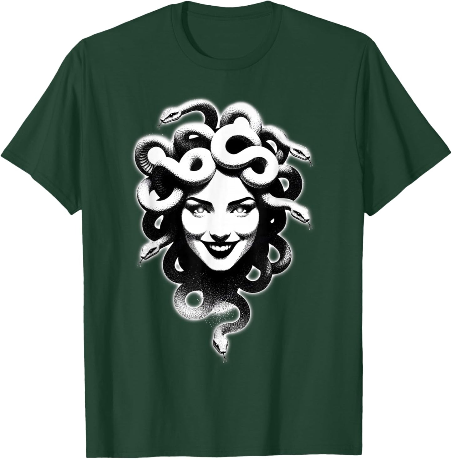 Medusa Snake Goddess Smile T-Shirt - T-Shirt | Forest