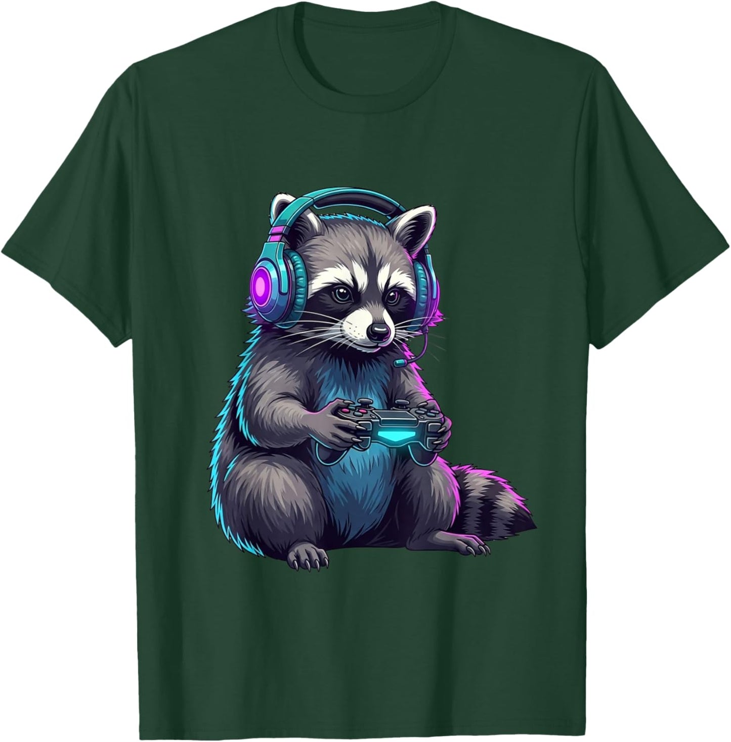 Raccoon Funny Video Games Raccoon T-Shirt - T-Shirt | Forest