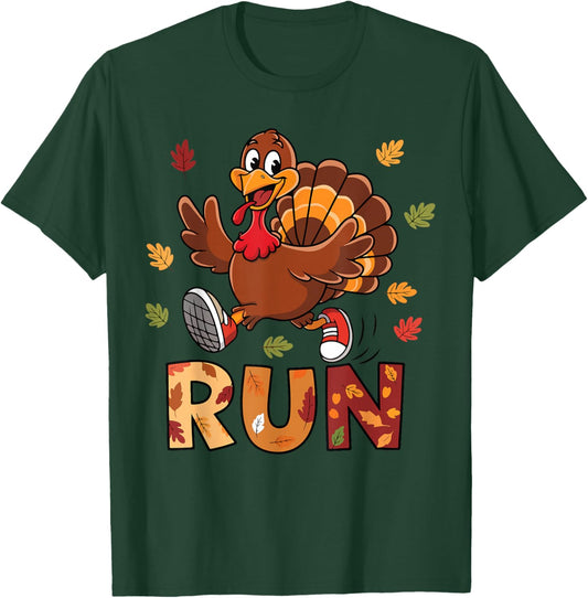 Turkey Run Costume Thanksgiving Running Turkey Trot T-Shirt - T-Shirt | Forest