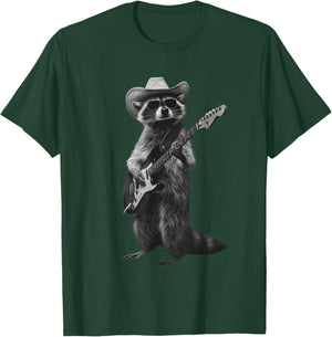 Funny Raccoon Guitar T-Shirt - T-Shirt | Forest