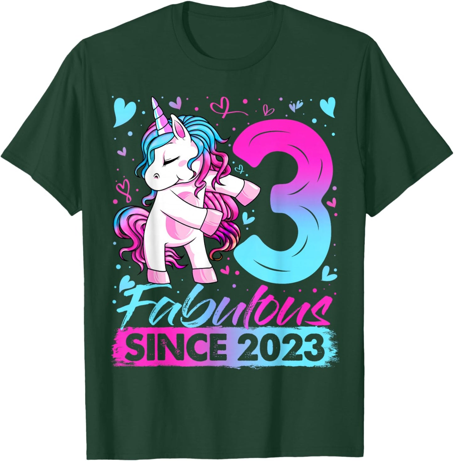 3rd Birthday Shirt Girl 3 Year Old Gifts 3 Birthday Girl T-Shirt - T-Shirt | Forest