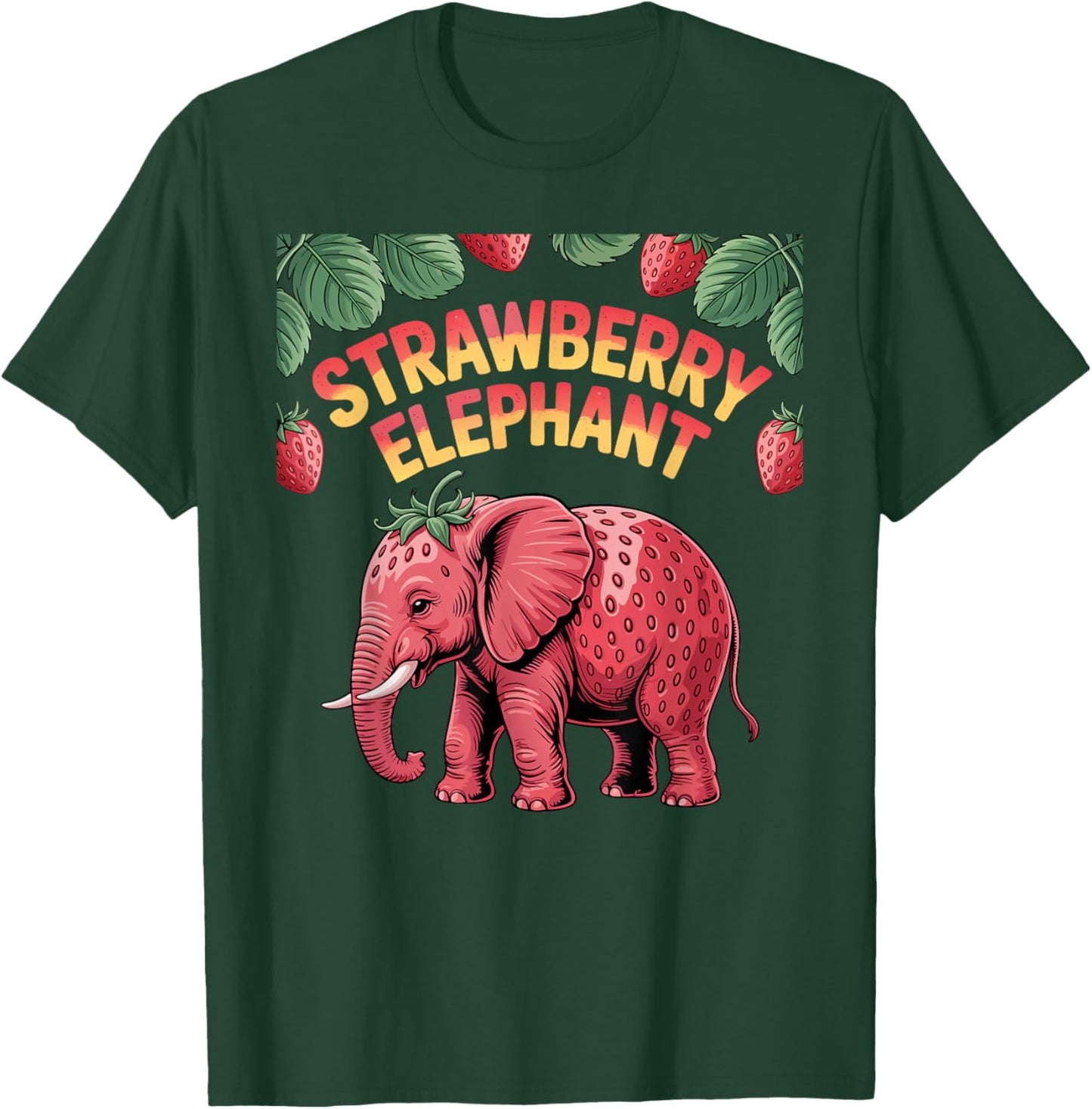 Strawberry Elephant Cute Meme Kids Italian Brainrot Girl Boy T-Shirt - T-Shirt | Forest
