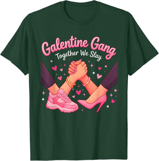 Valentines Day Galentines Gang Funny Valentine Women Girls T-Shirt - T-Shirt | Forest
