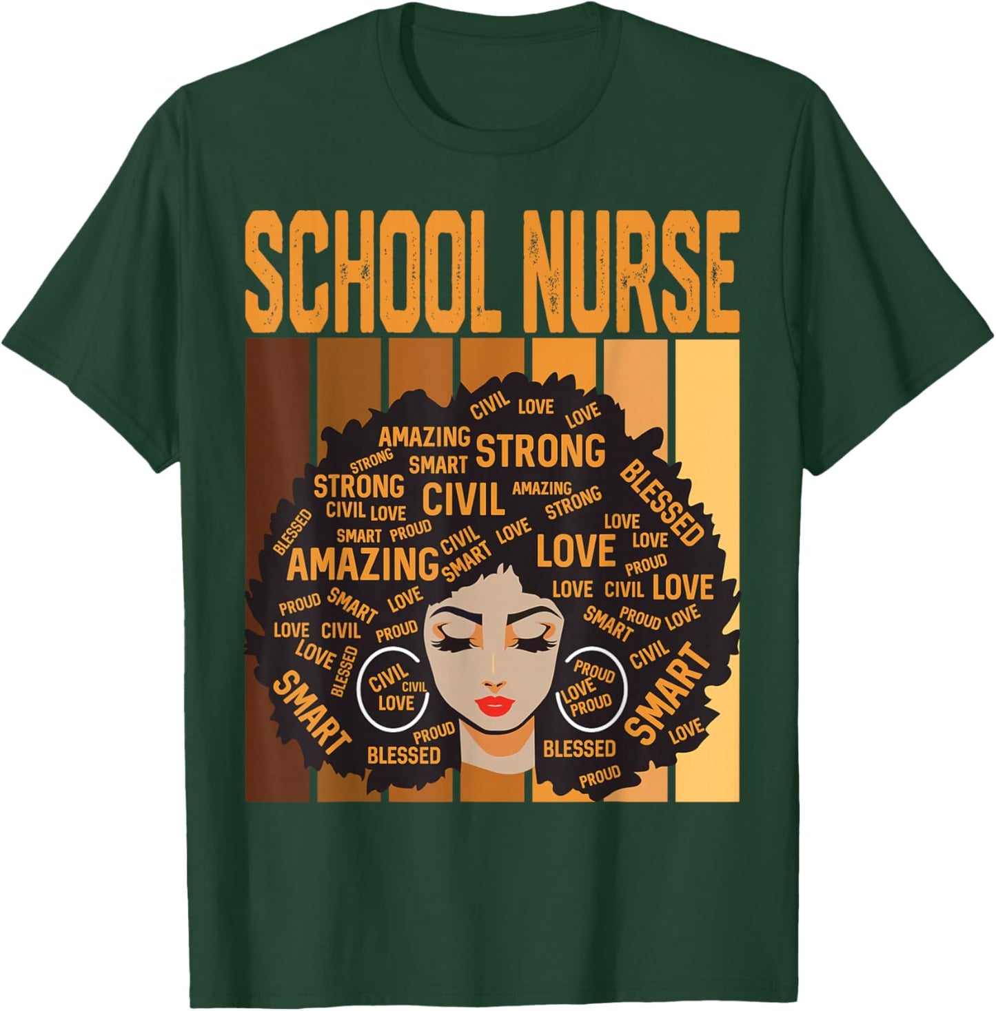 School Nurse Powerful Black History Month Black Pride T-Shirt - T-Shirt | Forest