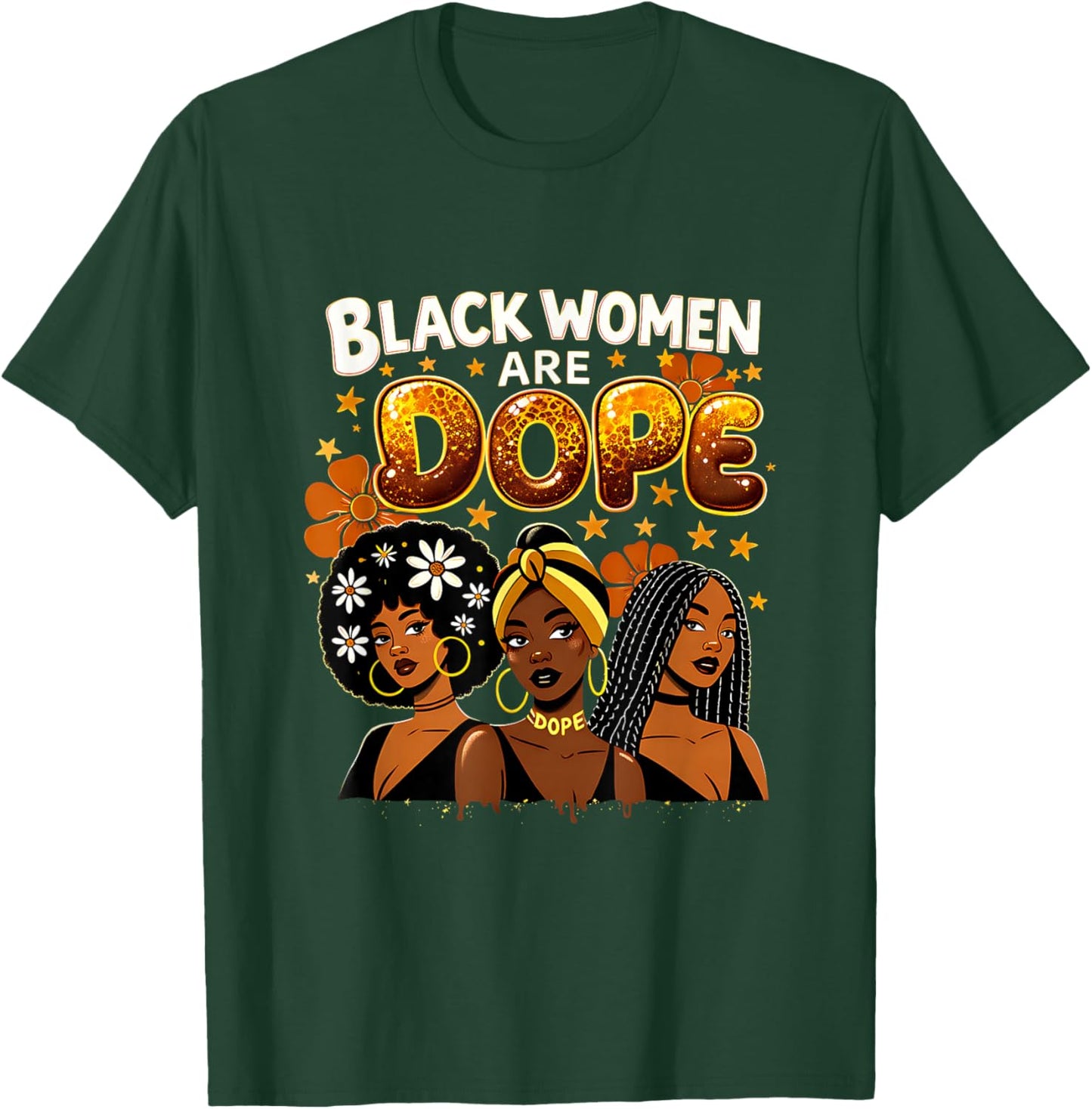 Dope Blessed Afrocentric Melanin Black History Pride Queen T-Shirt - T-Shirt | Forest