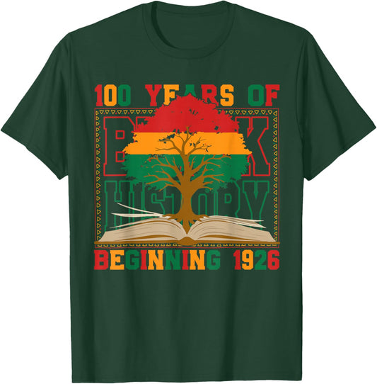 100 Years of Black History Teacher Centennial T-Shirt - T-Shirt | Forest