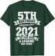 5 Year Old Vintage Awesome Since 2021 5th Birthday T-Shirt - T-Shirt | Forest