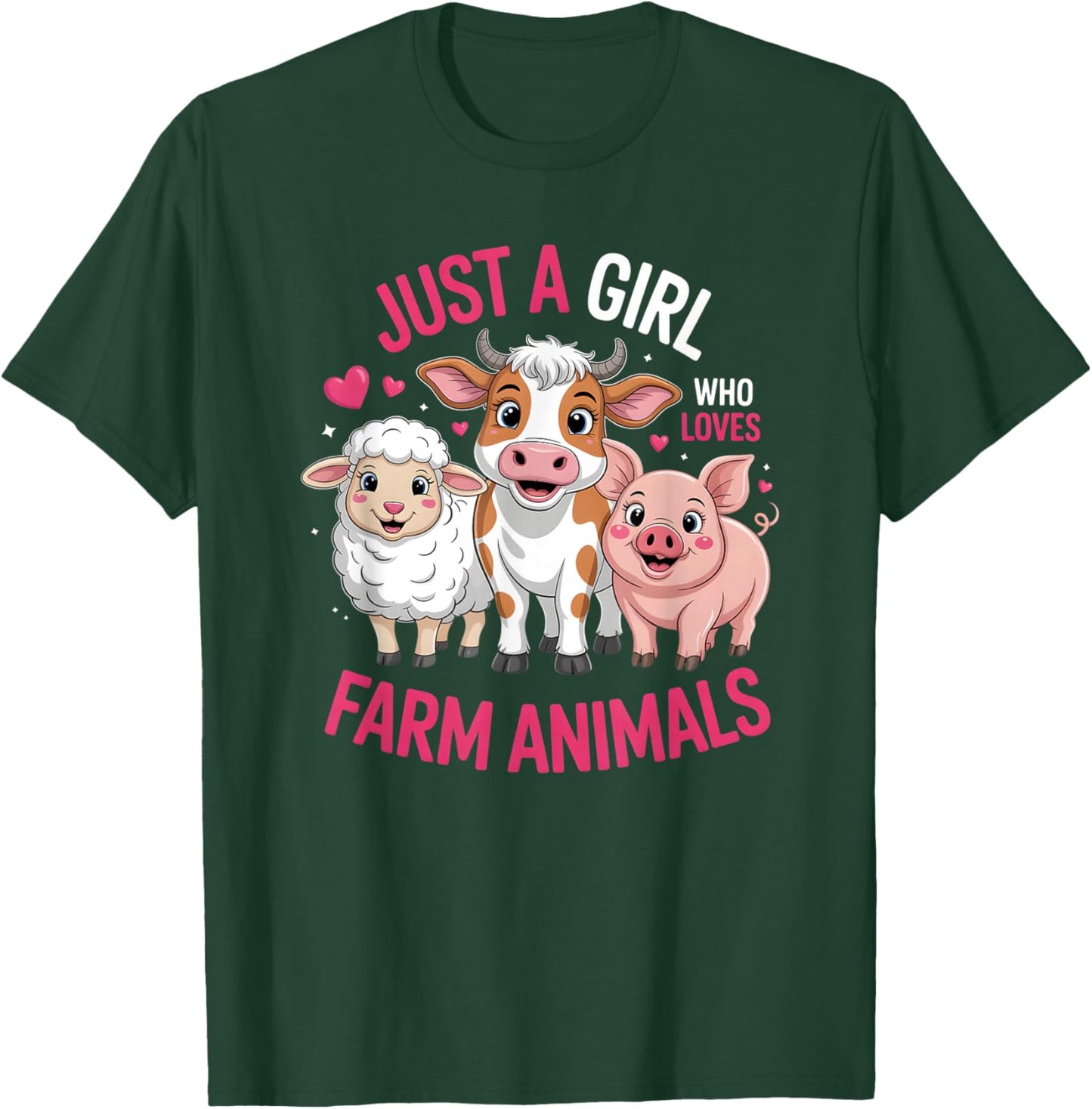 Girls Farm Animal T-Shirt - T-Shirt | Forest