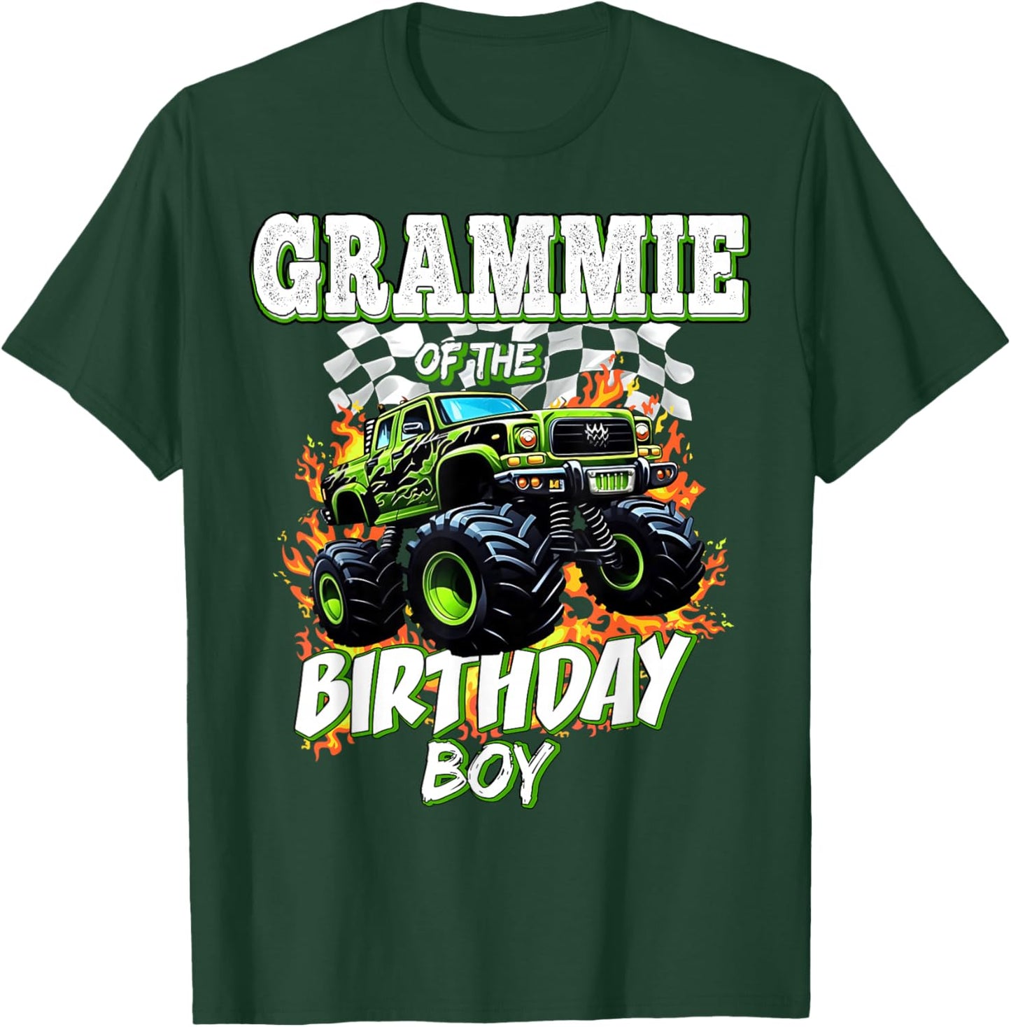 Grammie of The Birthday Boy Monster Truck Birthday Kids T-Shirt - T-Shirt | Forest